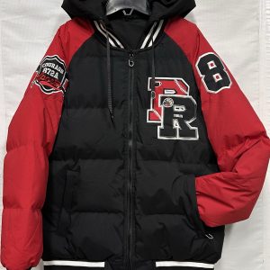 Chaqueta universitaria negra/rojo - tonlion