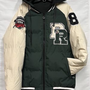 Chaqueta universitaria verde/beige - tonlion