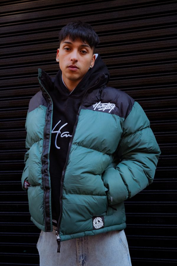 Chaqueta puffer verde/negro - hardfly