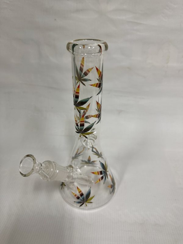 Bong beaker mediano hojas rayadas