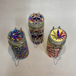 Contenedor de vidrio con diseño