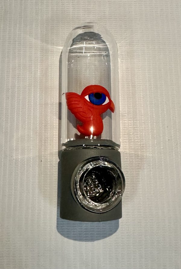 pipa silicona y vidrio pájaro