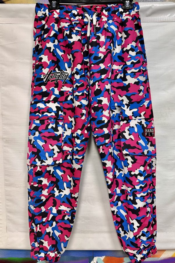 Pantalón cargo celeste / fucsia - hardfly