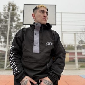 Cortaviento majestic negro con gris - hardfly