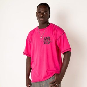 Polera fucsia drop aniversary 10 oversize - hardfly