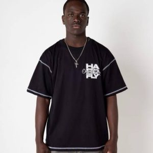 Polera negra drop aniversary 10 oversize - hardfly