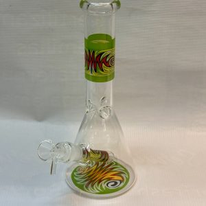 Bong beaker diseño rayas verde/rojo/amarillo