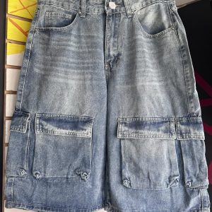 Pantalon corto short jean cargo - diabolo